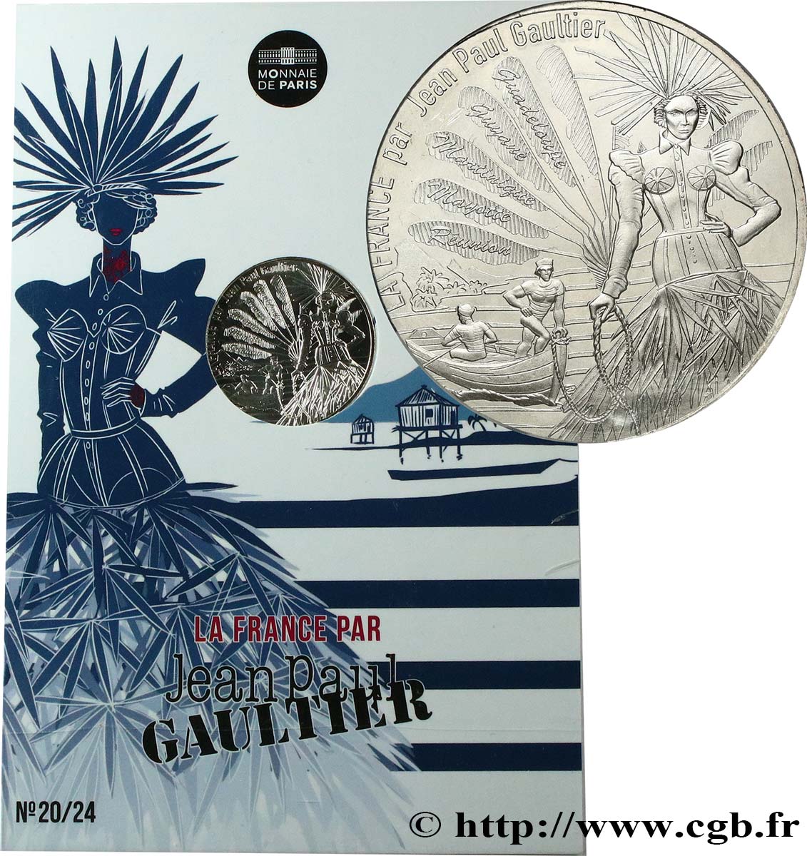 FRANCE 10 Euro LA FRANCE PAR JEAN PAUL GAULTIER - L’OUTRE-MER ÉTINCELANT 2017 FDC