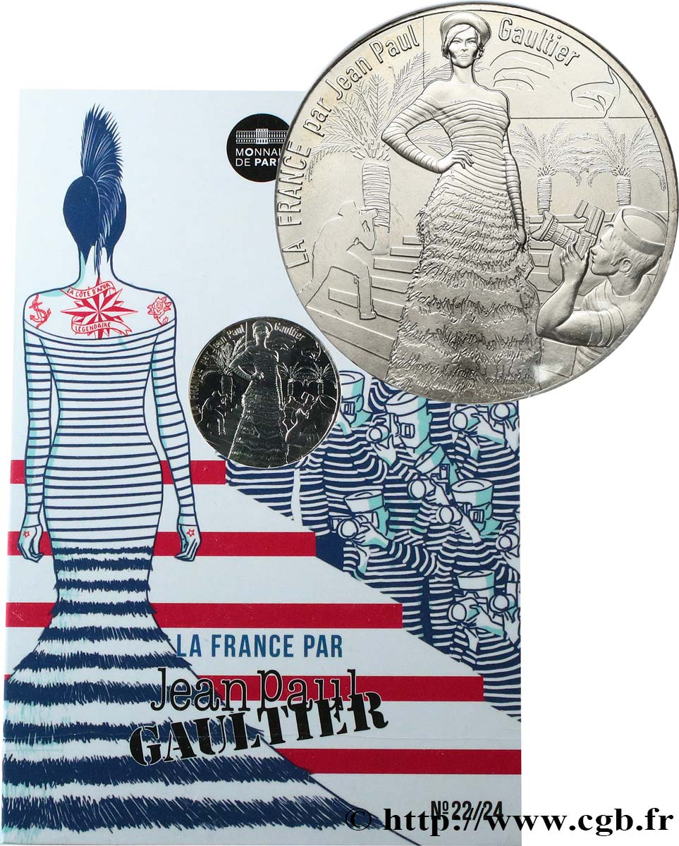 FRANCE 10 Euro LA FRANCE PAR JEAN PAUL GAULTIER - LA CÔTE D’AZUR LÉGENDAIRE 2017 MS