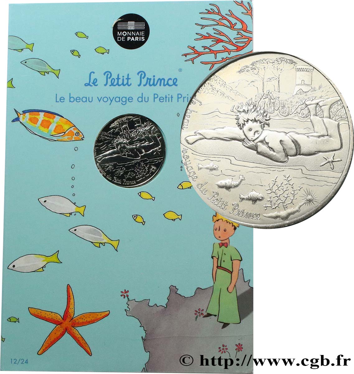 FRANCIA 10 Euro LE PETIT PRINCE - A LA MER 2016 FDC