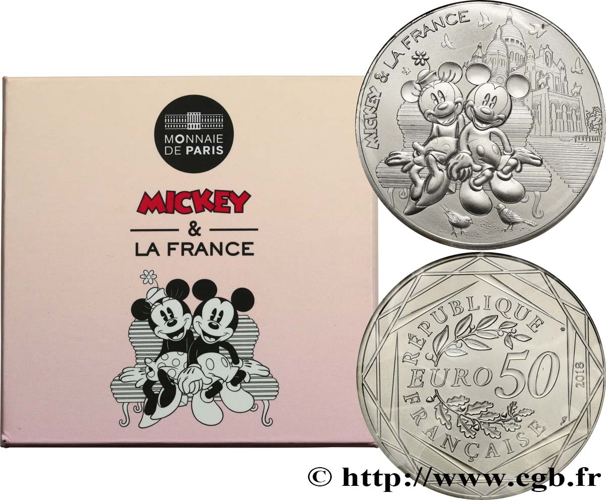 FRANKREICH 50 Euro MICKEY ET LA FRANCE - MICKEY ET MINNIE A MONTMARTRE 2018