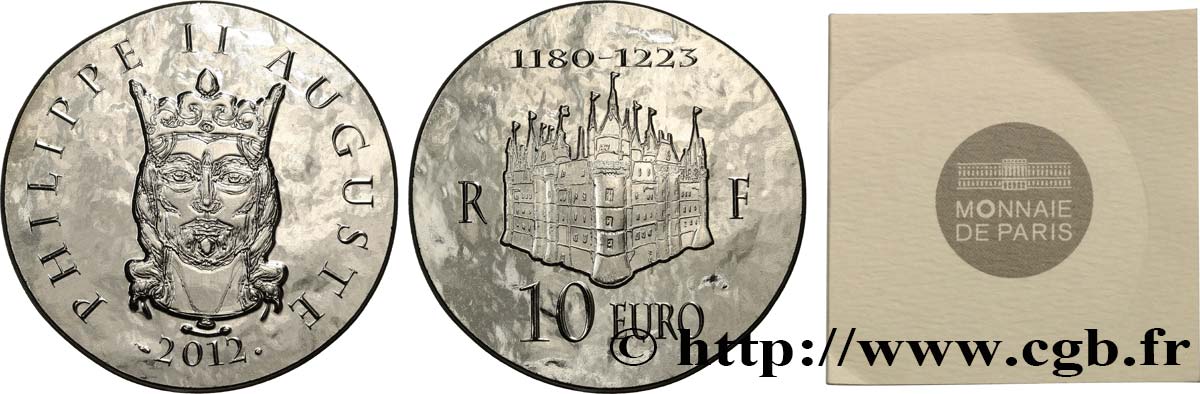 FRANKREICH 10 Euro PHILIPPE II AUGUSTE 2012
