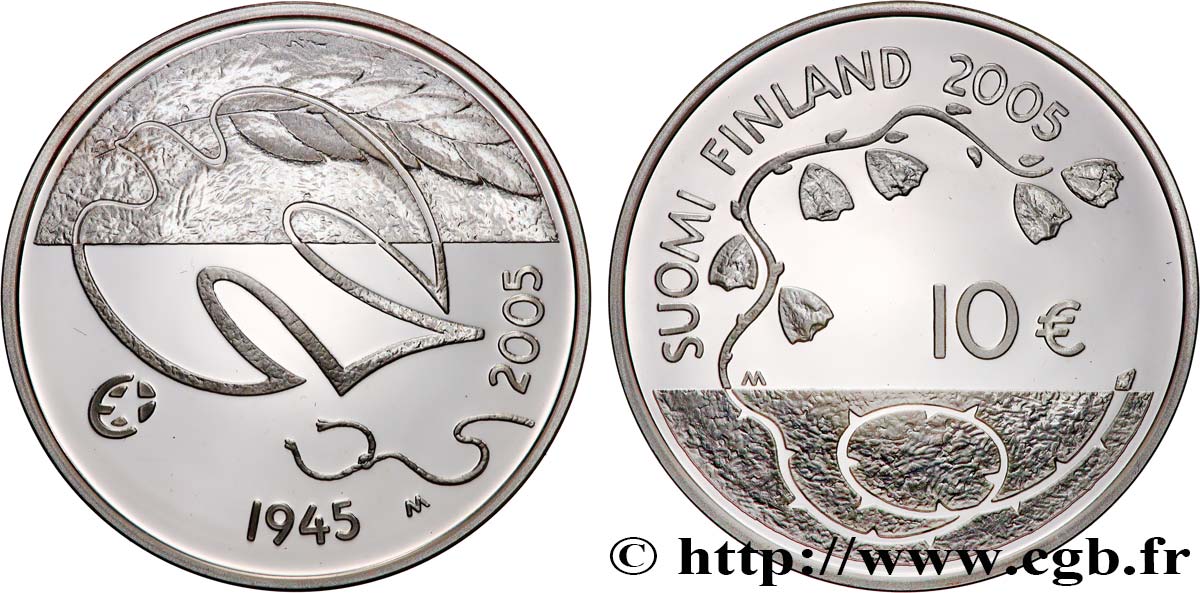 FINLAND Belle Épreuve 10 Euro 60 ANS DE PAIX 2005 Proof set