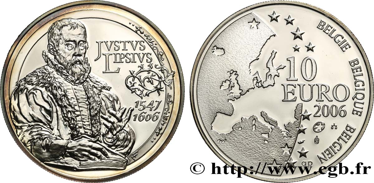 BÉLGICA 10 Euro JUSTE LIPSE 2006 Prueba