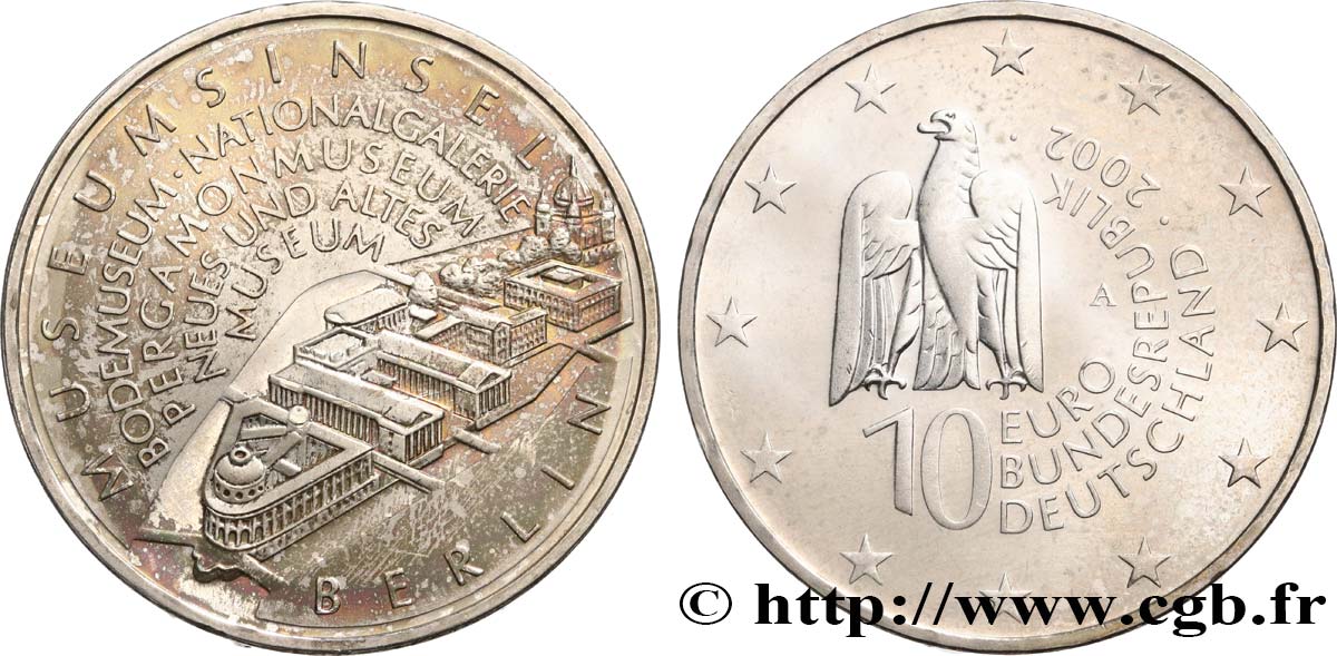 DEUTSCHLAND 10 Euro L ÎLE AUX MUSÉES 2002