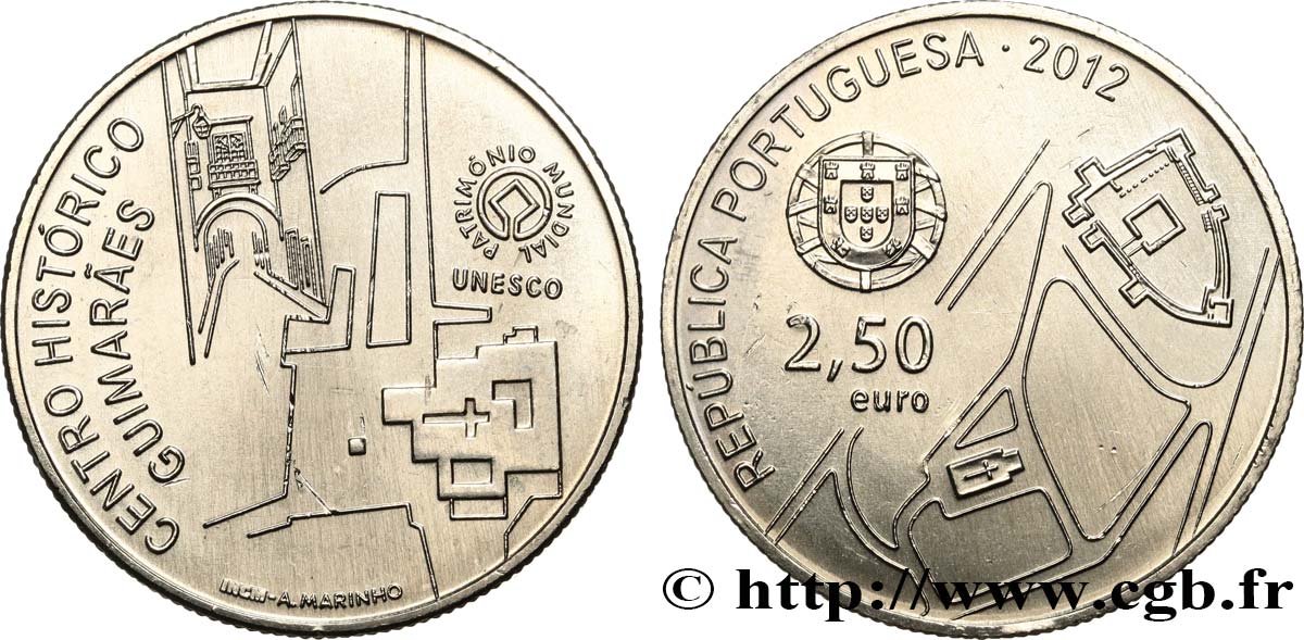 PORTUGAL 2,5 Euro GUIMARAES 2012 FDC