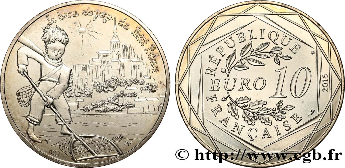 FRANCIA 10 Euro LE PETIT PRINCE - A LA PÊCHE AU MONT SAINT MICHEL 2016 FDC