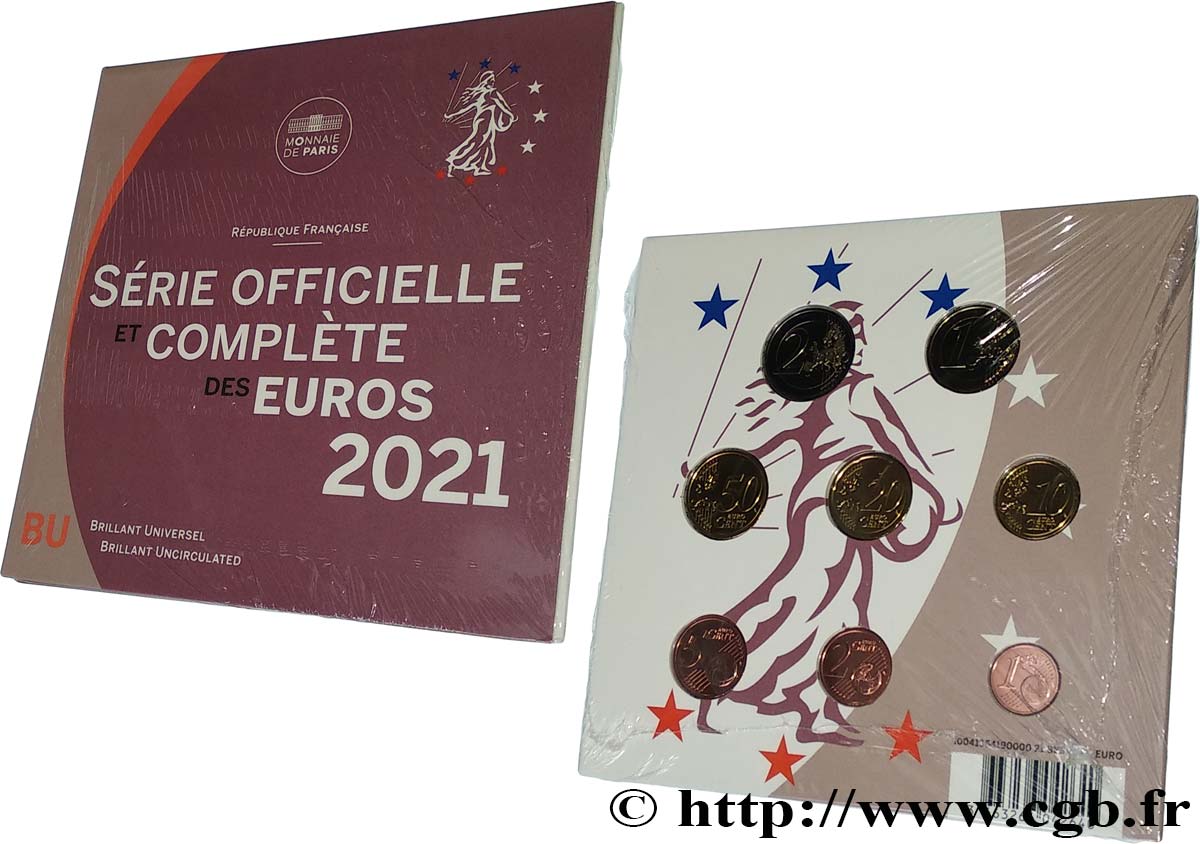 FRANCIA SÉRIE Euro BRILLANT UNIVERSEL  2021 BU