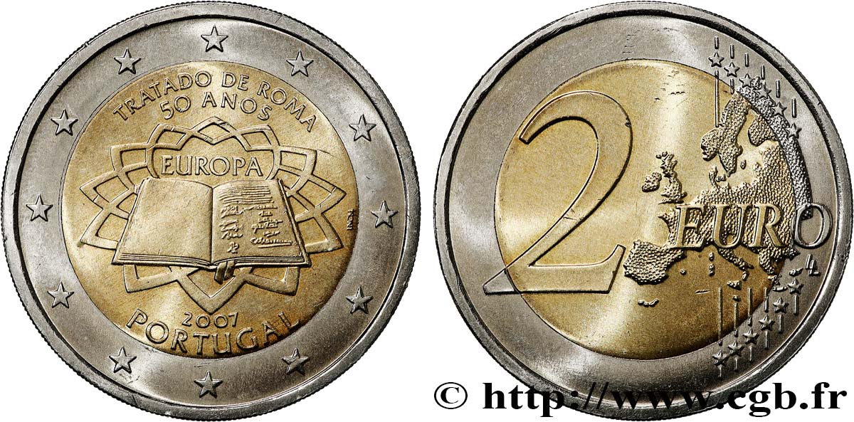 PORTUGAL 2 Euro CINQUANTENAIRE DU TRAITÉ DE ROME  2007 SC