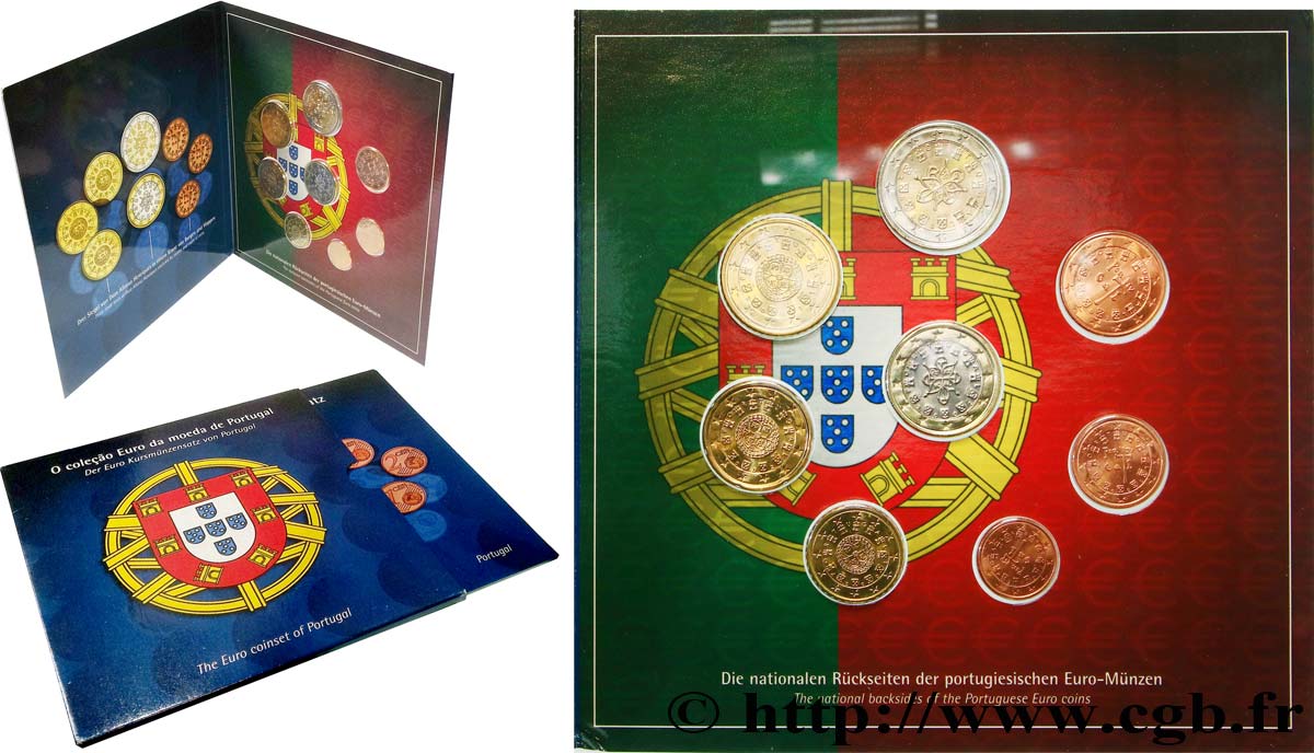 PORTUGAL LOT DE 8 PIÈCES EURO (1 Cent - 2 Euro) 2002