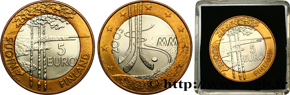FINLANDIA 5 Euro HOCKEY SUR GLACE 2003 SPL62