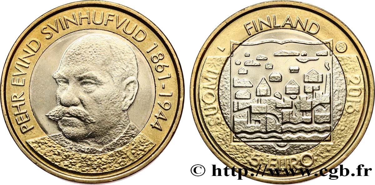FINLAND 5 Euro PEHR EVIND SVINHUFVUD (1861-1944) 2016 MS