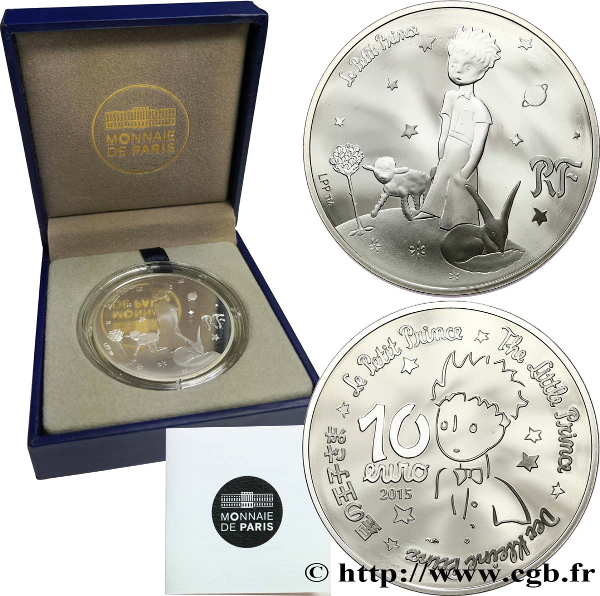 FRANKREICH Belle Épreuve 10 Euro LE PETIT PRINCE - L’ESSENTIEL EST INVISIBLE 2015
