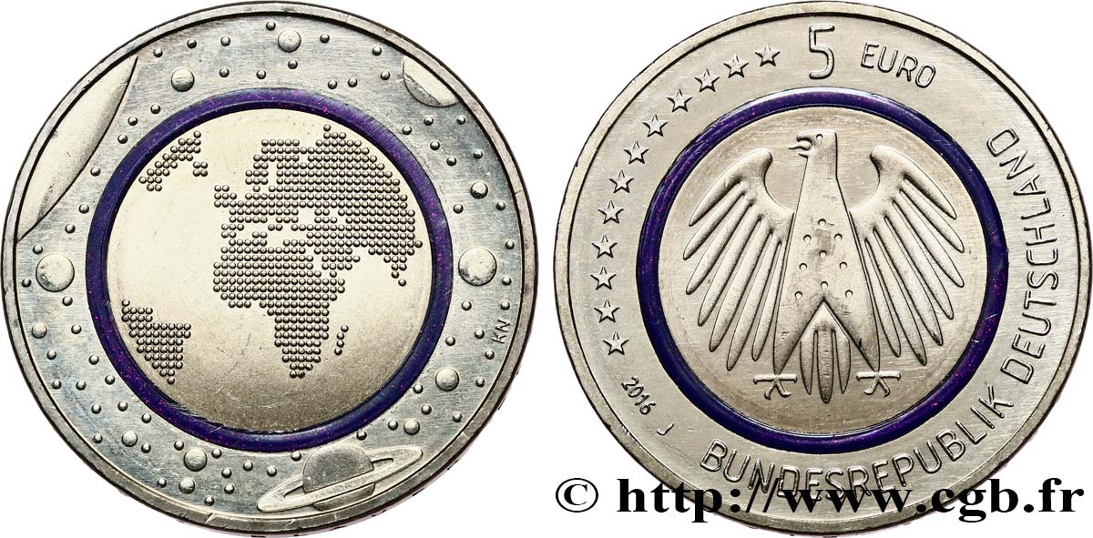 ALEMANIA 5 Euro PLANETE TERRE 2016 SC