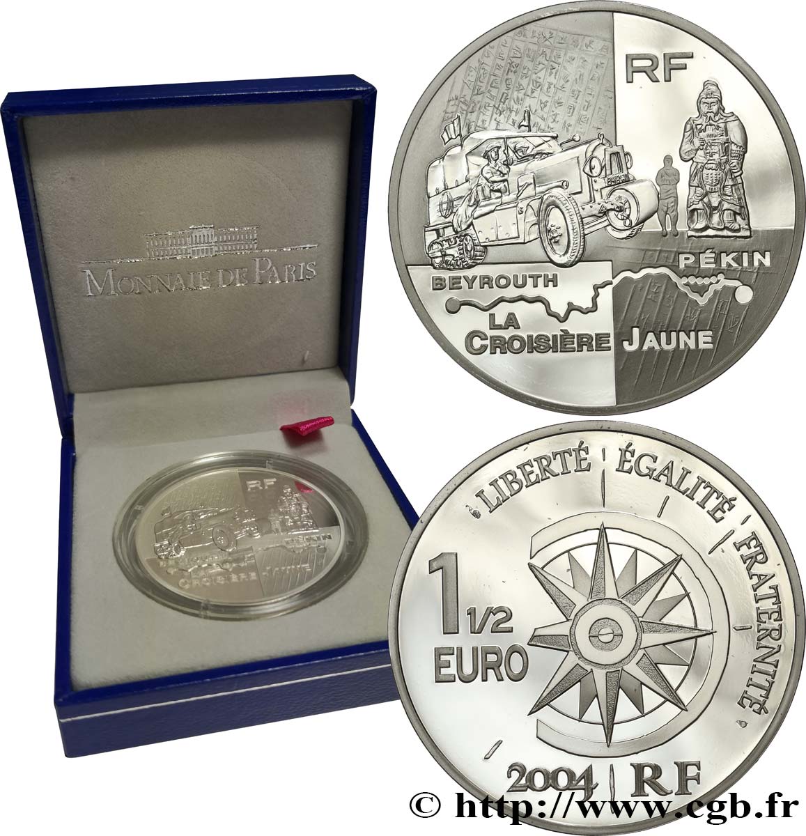 FRANCE Belle Épreuve 1 Euro 1/2 LA CROISIÈRE JAUNE 2003 BE
