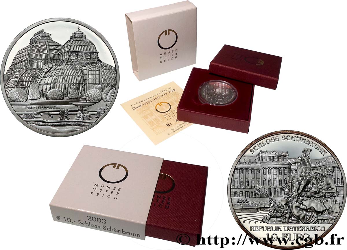 AUSTRIA 10 Euro CHÂTEAU DE SCHÖNBRUNN 2003 MS