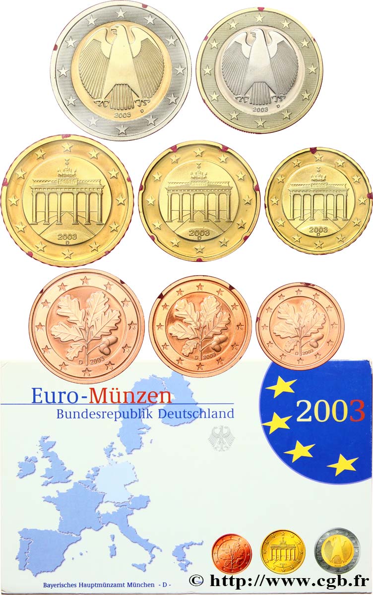GERMANIA COFFRET Euro BELLE ÉPREUVE - Munich (D) 2003 BE
