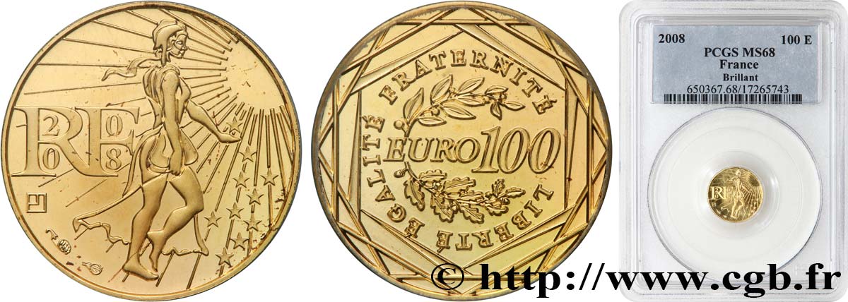 OR D INVESTISSEMENT 100 Euro LA SEMEUSE (or) 2008 FDC68