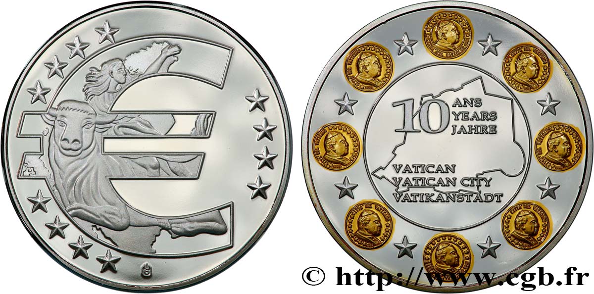 CINQUIÈME RÉPUBLIQUE Euro Europa - 10 ANS EUROS Vatican 2008 SPL