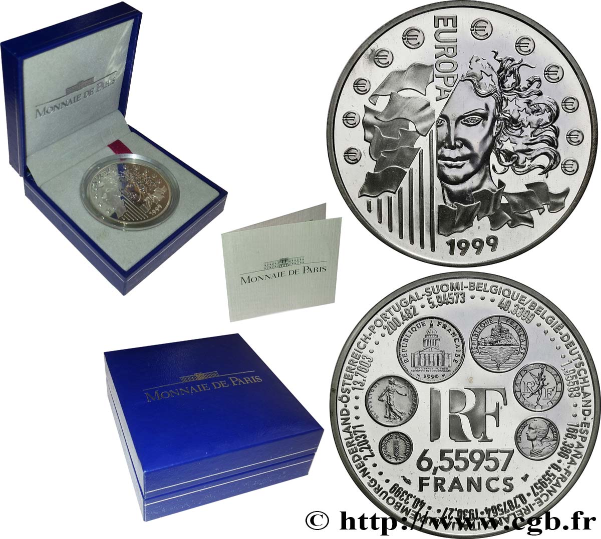 FRANCE Belle Épreuve 10 Euro EUROPA 1999
 1999 BE