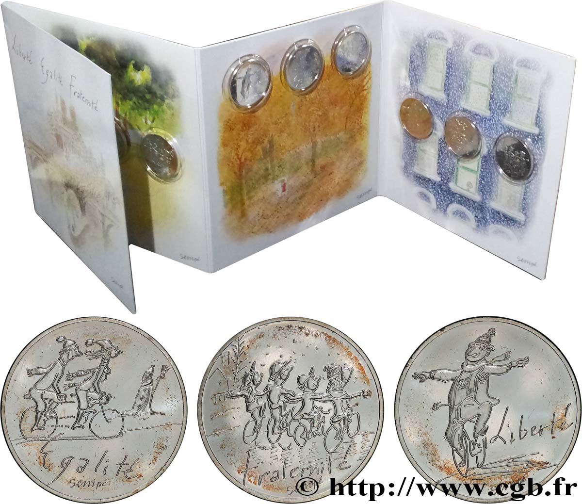 FRANCE Lot 12 x 10 Euro “LES VALEURS DE LA REPUBLIQUE par SEMPÉ”  2014 SPL