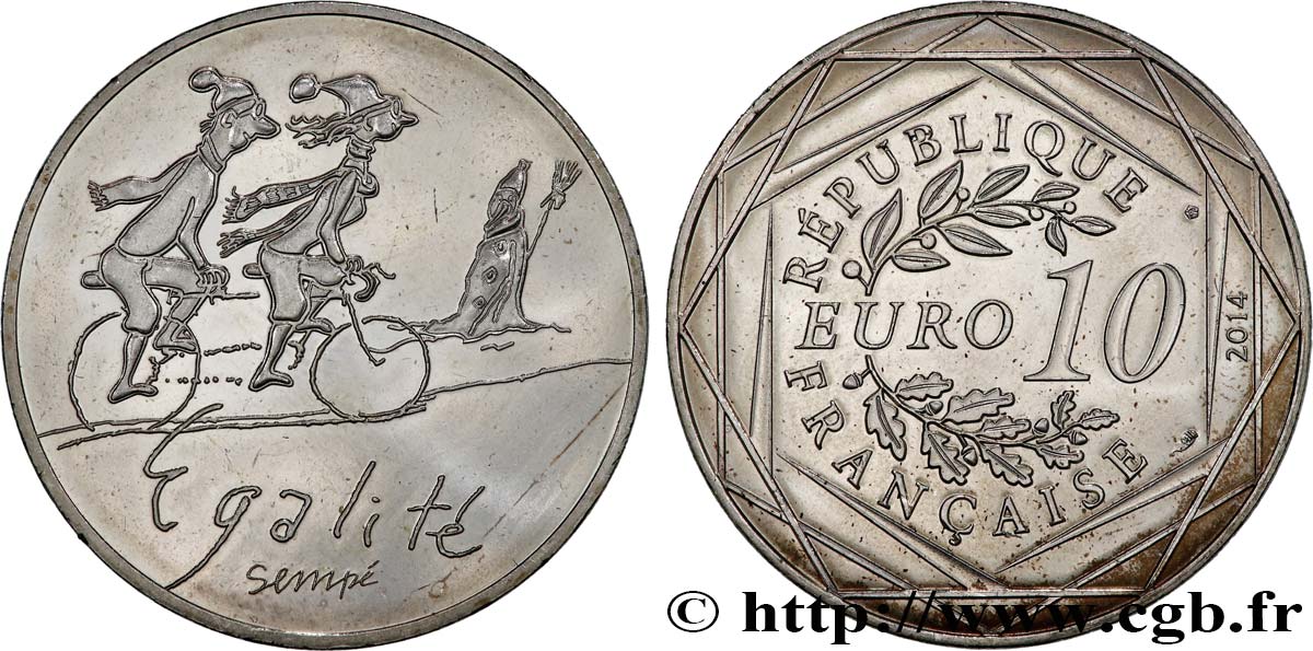 FRANKREICH 10 Euro ÉGALITÉ par SEMPÉ (hiver) 2014