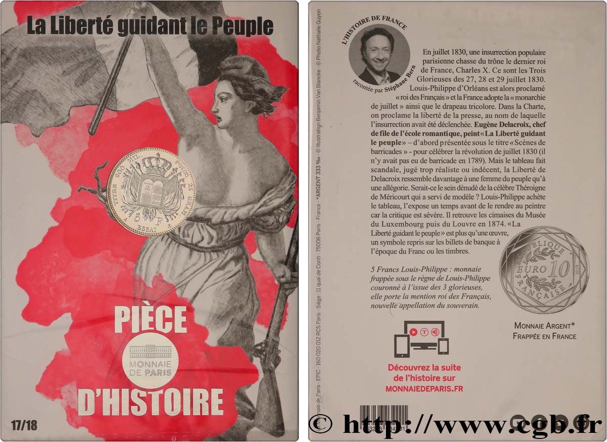 FRANCE PIÈCE D HISTOIRE - 10 EURO ARGENT LA LIBERTÉ GUIDANT LE PEUPLE 2019 FDC