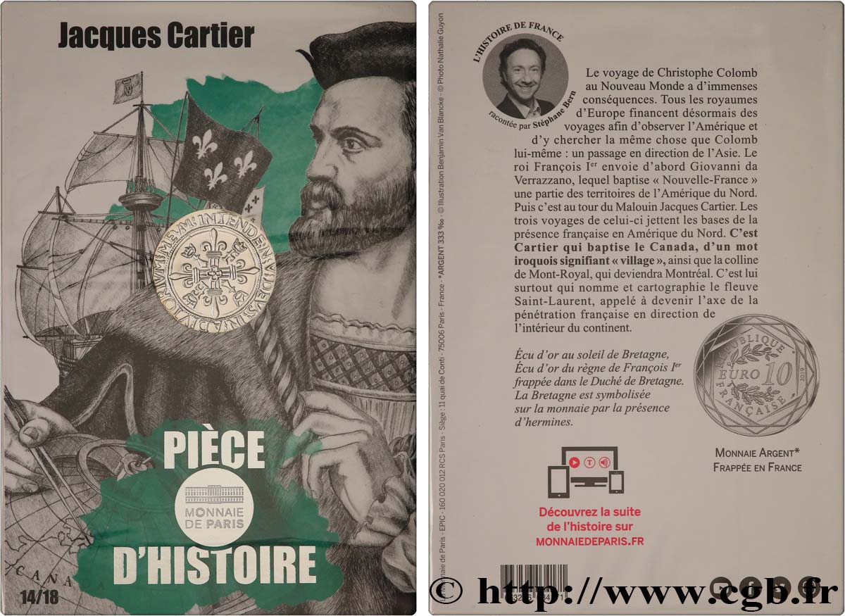 FRANCE 10 EURO JACQUES CARTIER 2019 MS