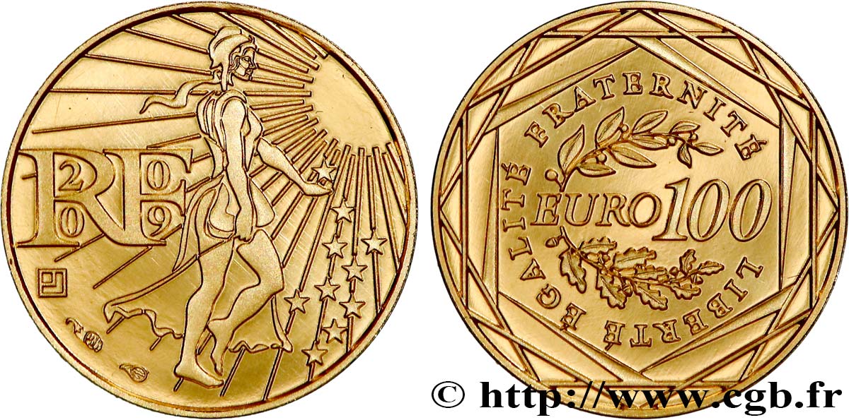 INVESTMENT GOLD 100 Euro LA SEMEUSE (or) 2009 Brilliant Uncirculated