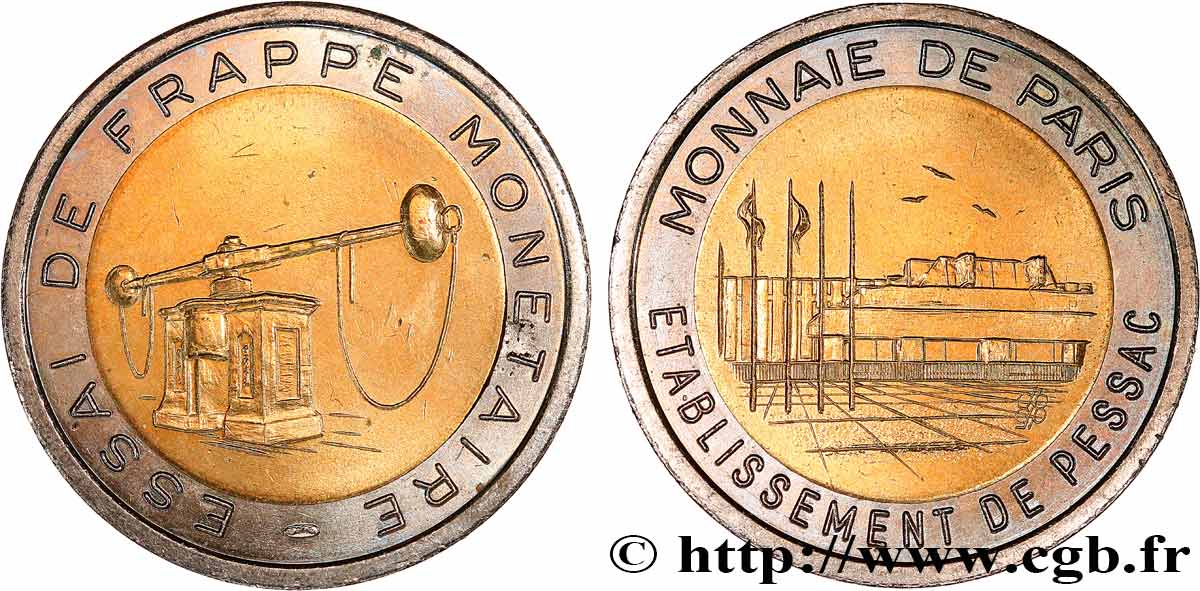 BANQUE CENTRALE EUROPEENNE 2 euro, essai de frappe monétaire dit de “Pessac” n.d. SPL