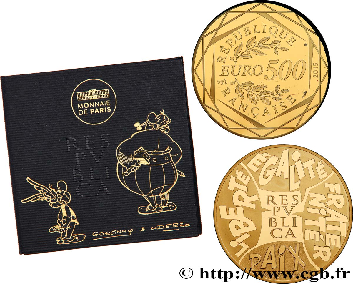 FRANCE 500 Euro RESPUBLICA (or) Goscinny et Uderzo 2015 BU