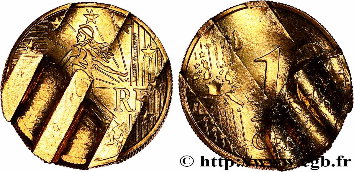 FRANCE 10 Cent Nouvelle Semeuse, premier type (stries fines), difformée 1999 SPL