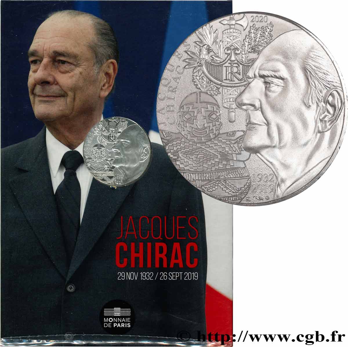 FRANCE 10 EURO JACQUES CHIRAC 2020 FDC