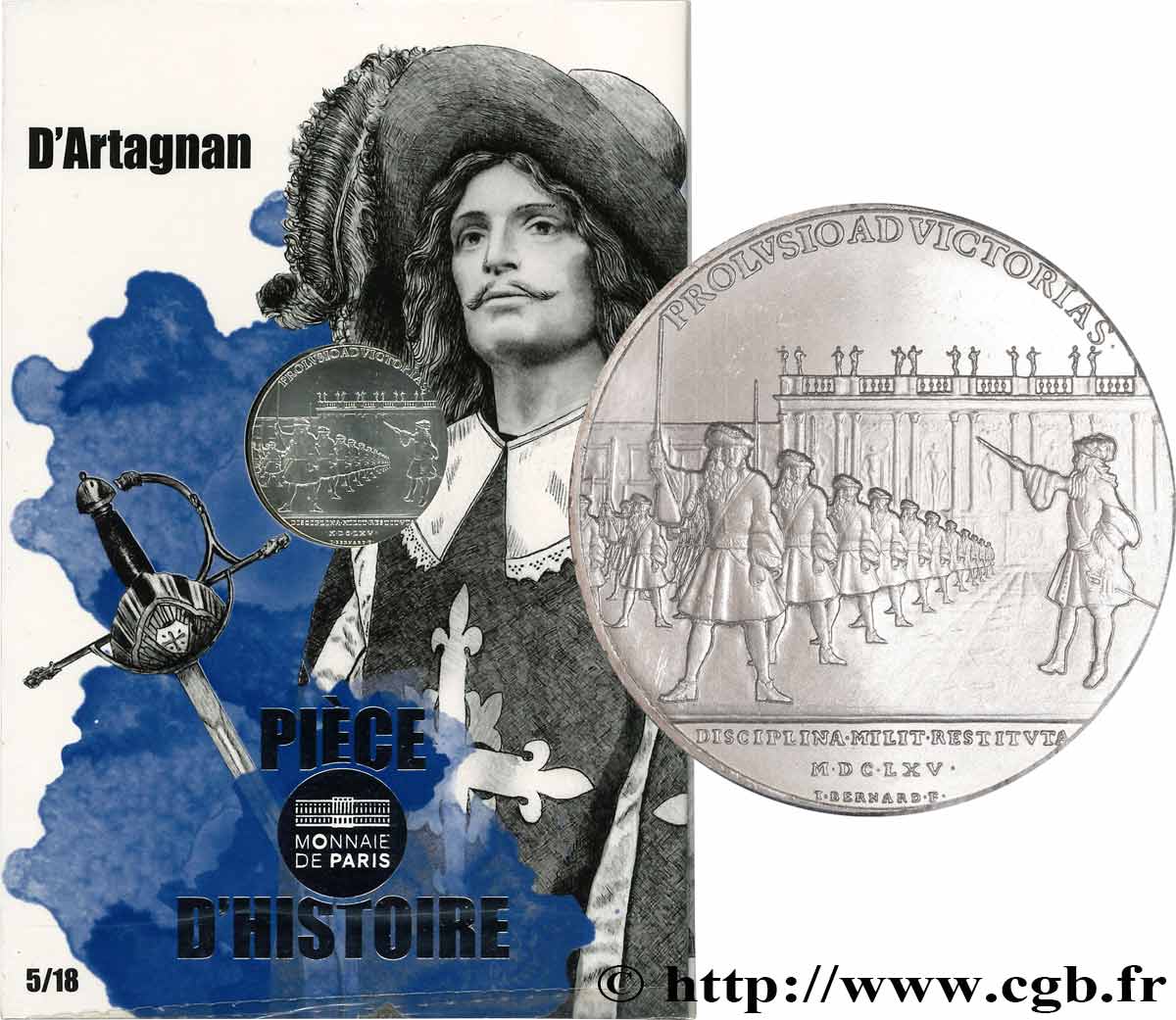 FRANCE PIÈCE D HISTOIRE - 10 EURO ARGENT D’ARTAGNAN 2019 FDC