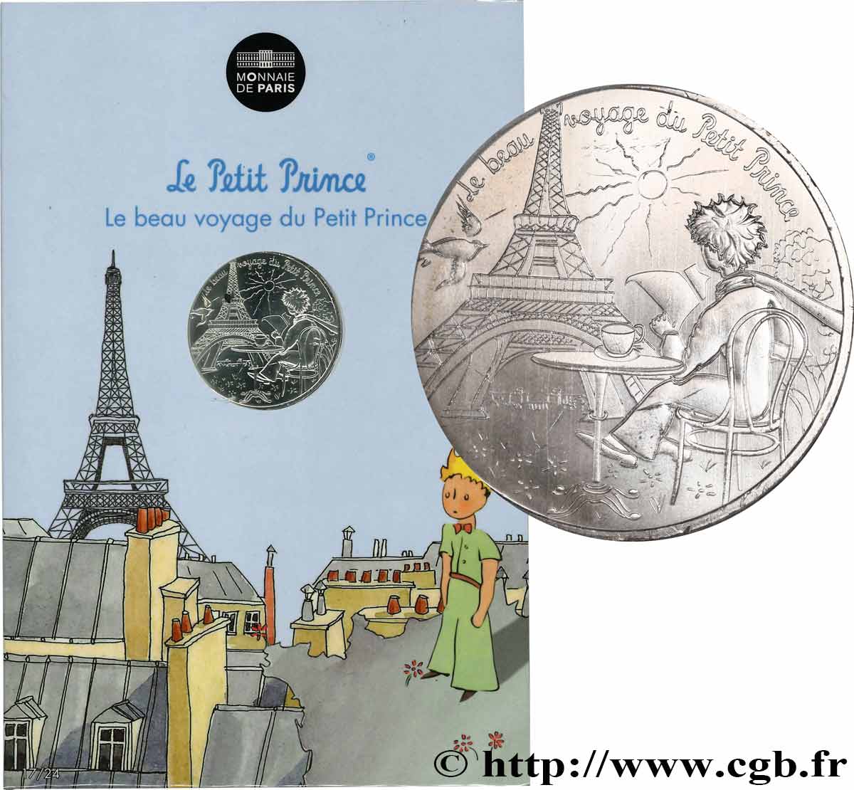 FRANCIA 10 Euro LE PETIT PRINCE EN TERRASSE A PARIS 2016 FDC