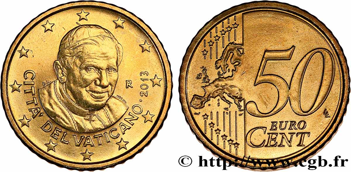 VATICAN 50 Cent BENOÎT XVI 2013 SUP