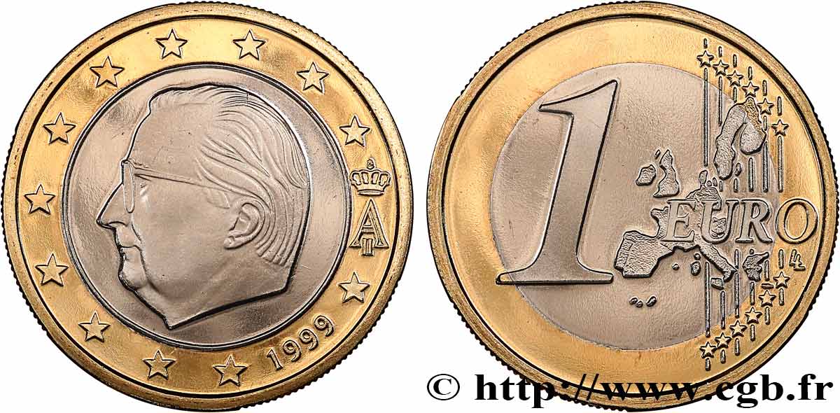BÉLGICA 1 Euro ALBERT II PROOF 1999 Prueba