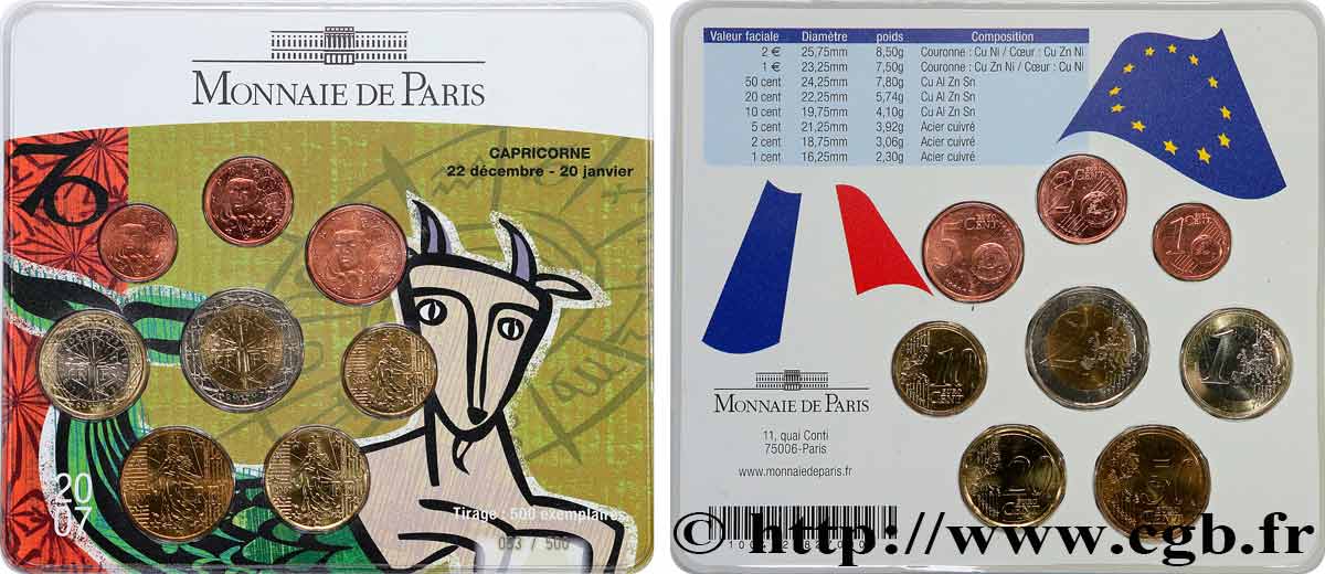 FRANCE SÉRIE Euro BRILLANT UNIVERSEL - Astrologie - Capricorne 2007 BU