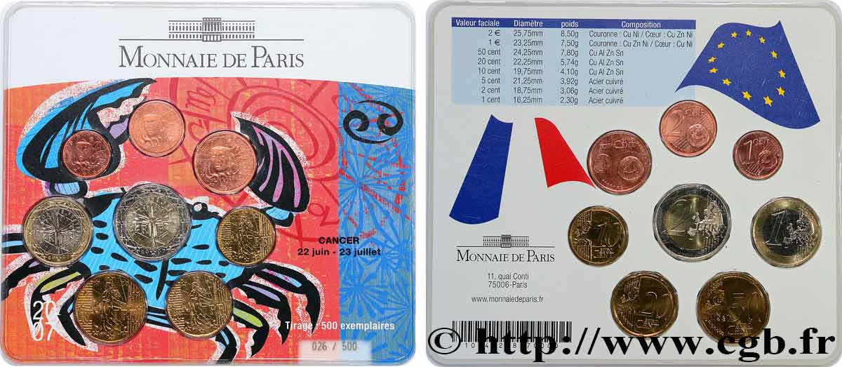 FRANCE SÉRIE Euro BRILLANT UNIVERSEL - Astrologie - Cancer 2007 BU
