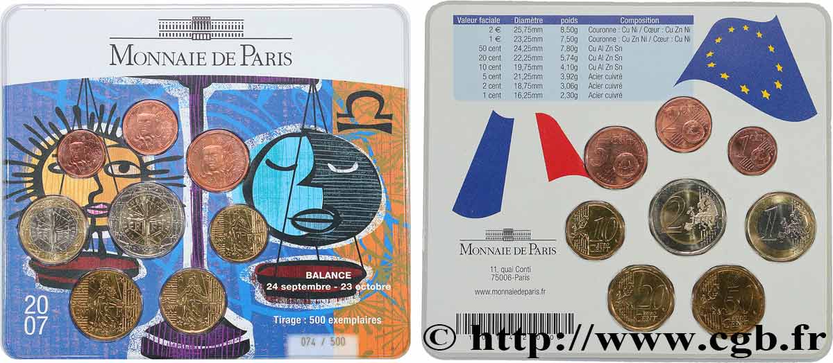 FRANCE SÉRIE Euro BRILLANT UNIVERSEL - Astrologie - 
Balance 2007 BU