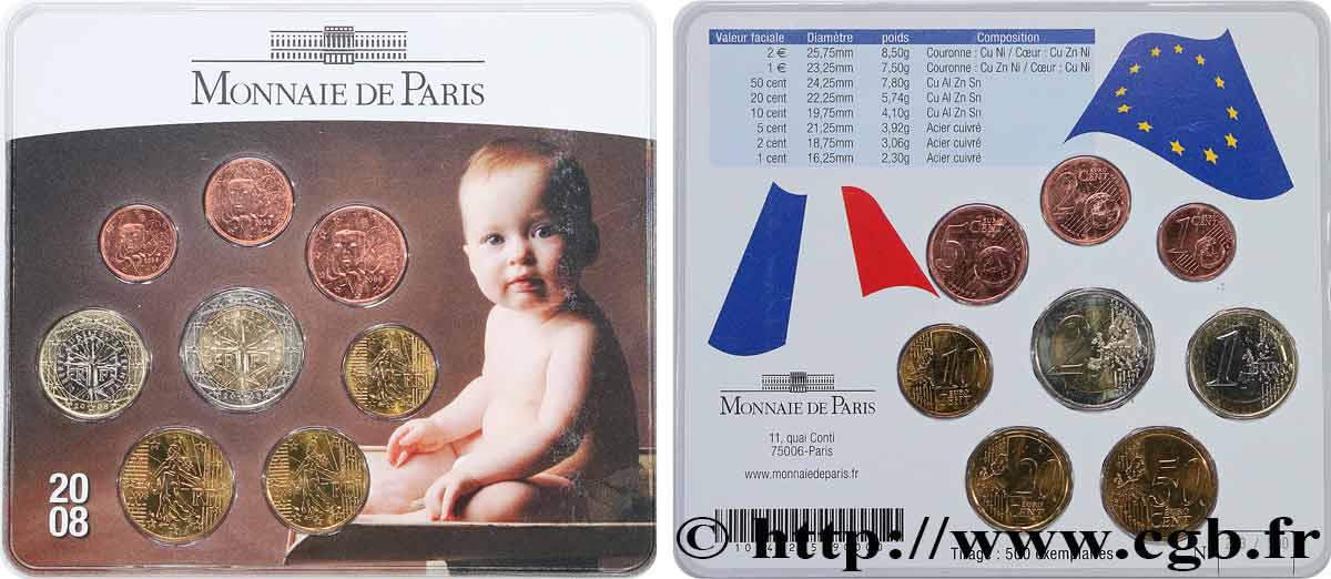 FRANCE SÉRIE Euro BRILLANT UNIVERSEL - BABY 2008 BU