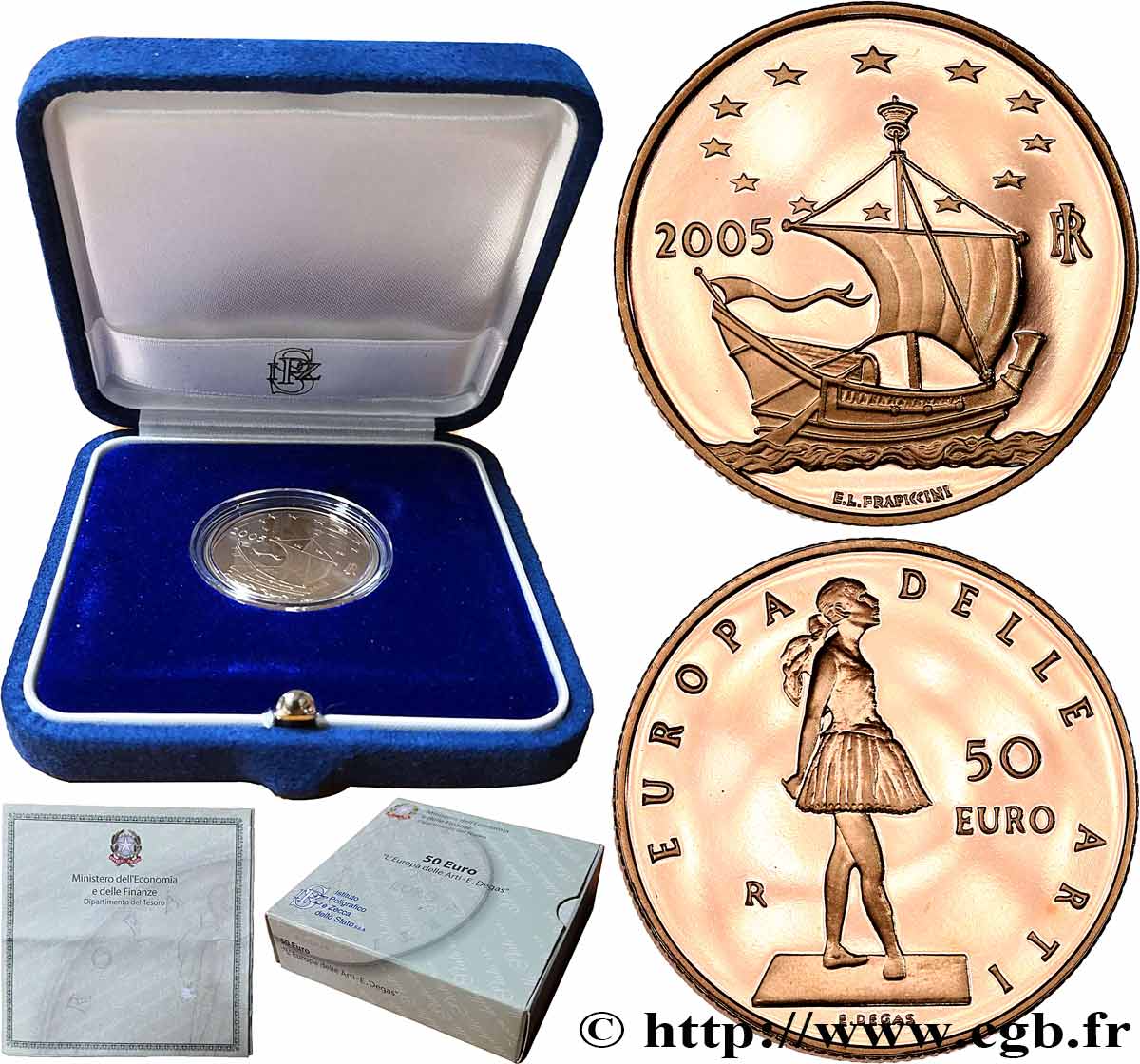 ITALIEN Belle Épreuve 50 Euro FRANCE 2005