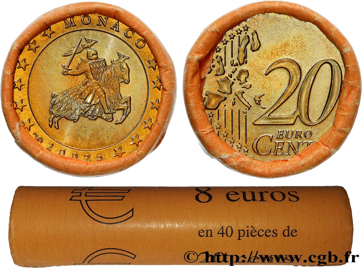 MONACO Rouleau 40 x 20 cent MONACO 2002 SC