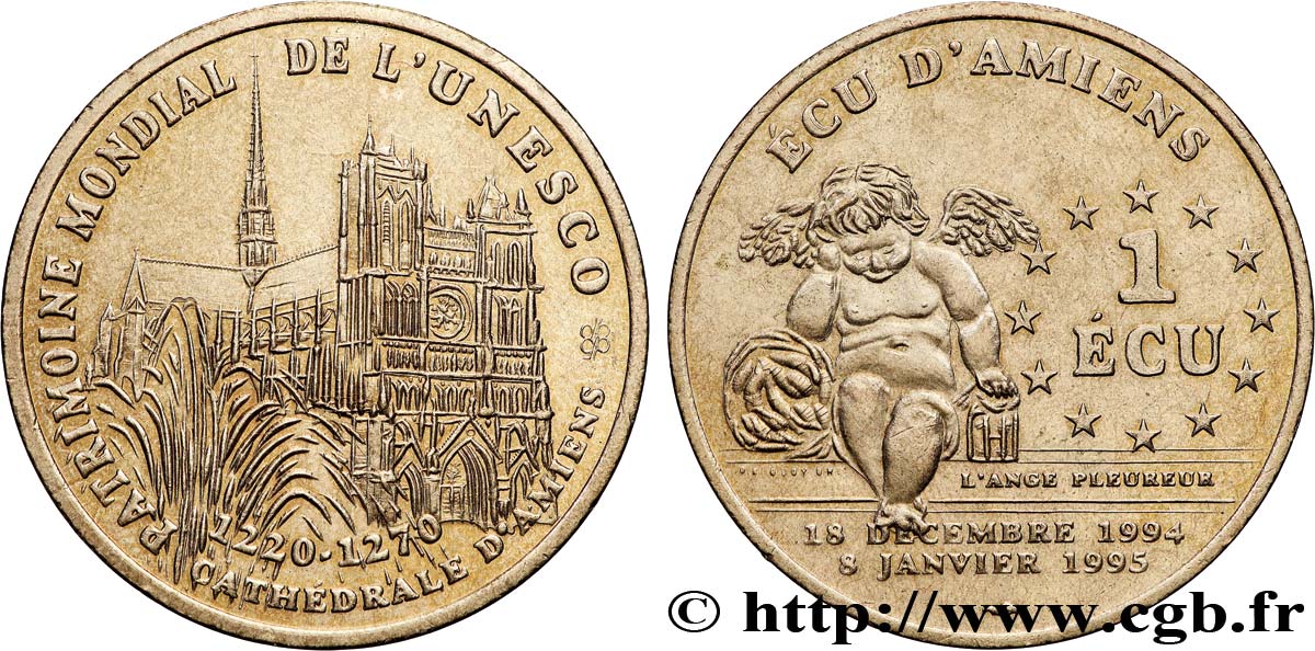 FRANCE 1 Euro d’Amiens Patrimoine mondial de l’UNESCO 1994 XF