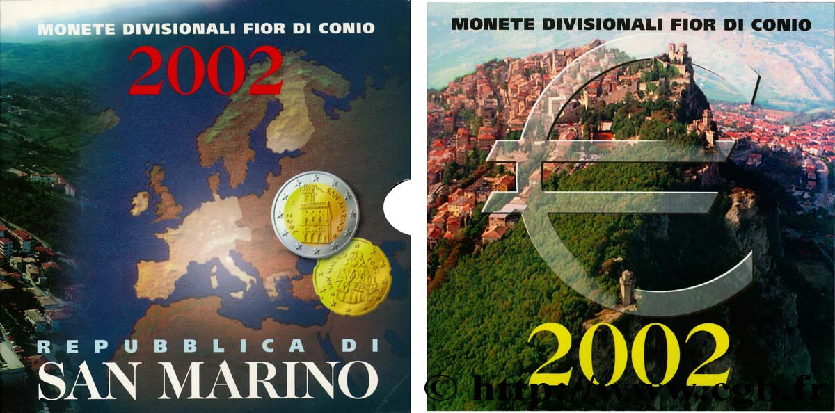 RÉPUBLIQUE DE SAINT- MARIN SÉRIE Euro BRILLANT UNIVERSEL  2002 BU