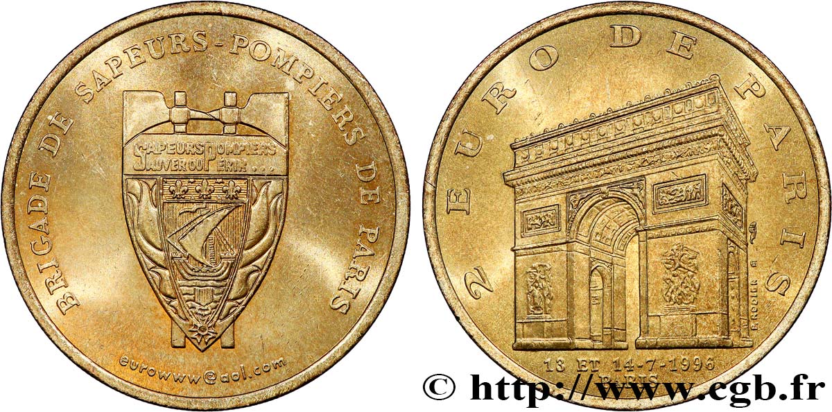 FRANCE 2 Euro de Paris (13 et 14 juillet 1996) - Brigade des sapeurs-pompiers de Paris 1996 AU