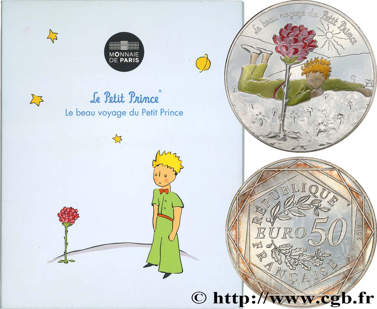 FRANCE 50 Euro LE PETIT PRINCE - Le beau voyage du Petit Prince 2016 FDC