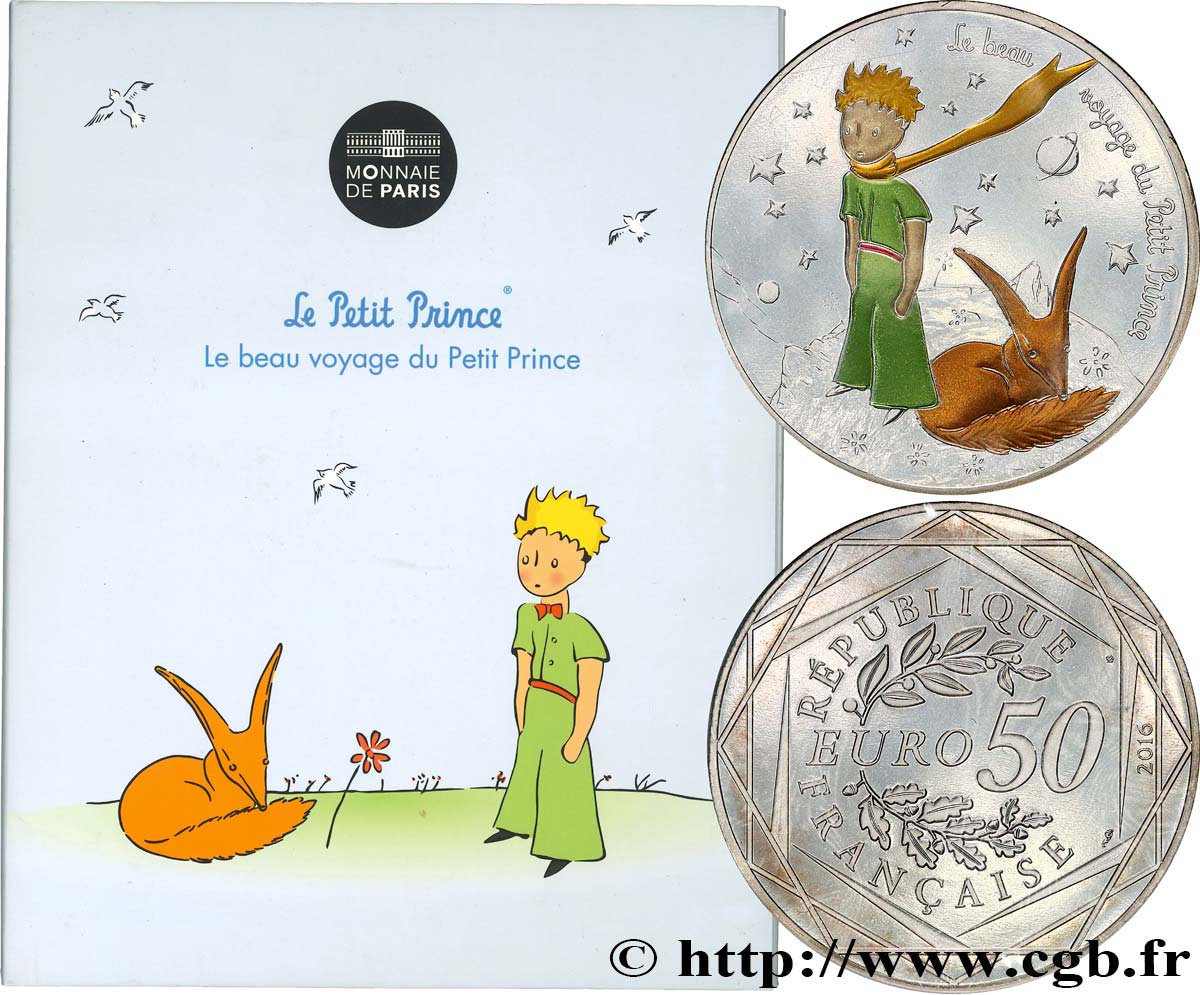 FRANCIA 50 Euro LE PETIT PRINCE - Le beau voyage du Petit Prince 2016 FDC