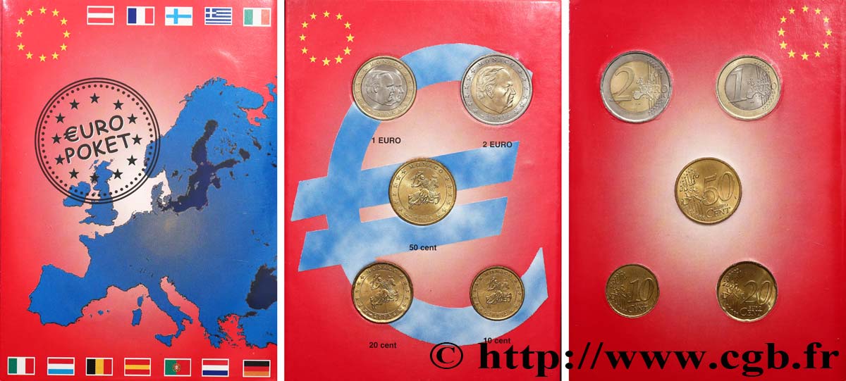 MONACO LOT DE 5 PIÈCES EURO (10 Cent à 2 Euro Prince Rainier III) 2003 SPL