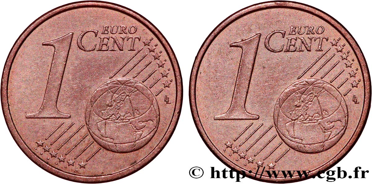 EUROPEAN CENTRAL BANK 1 Cent Euro biface - double face commune n.d. SPL