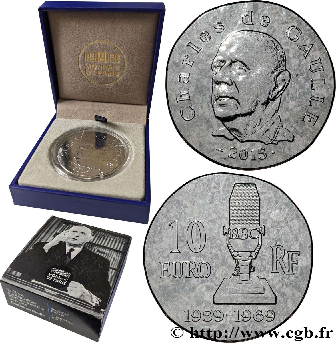 FRANCE 10 Euro CHARLES DE GAULLE 2015 FDC